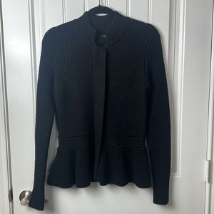 Black Ann Taylor Zip Sweater